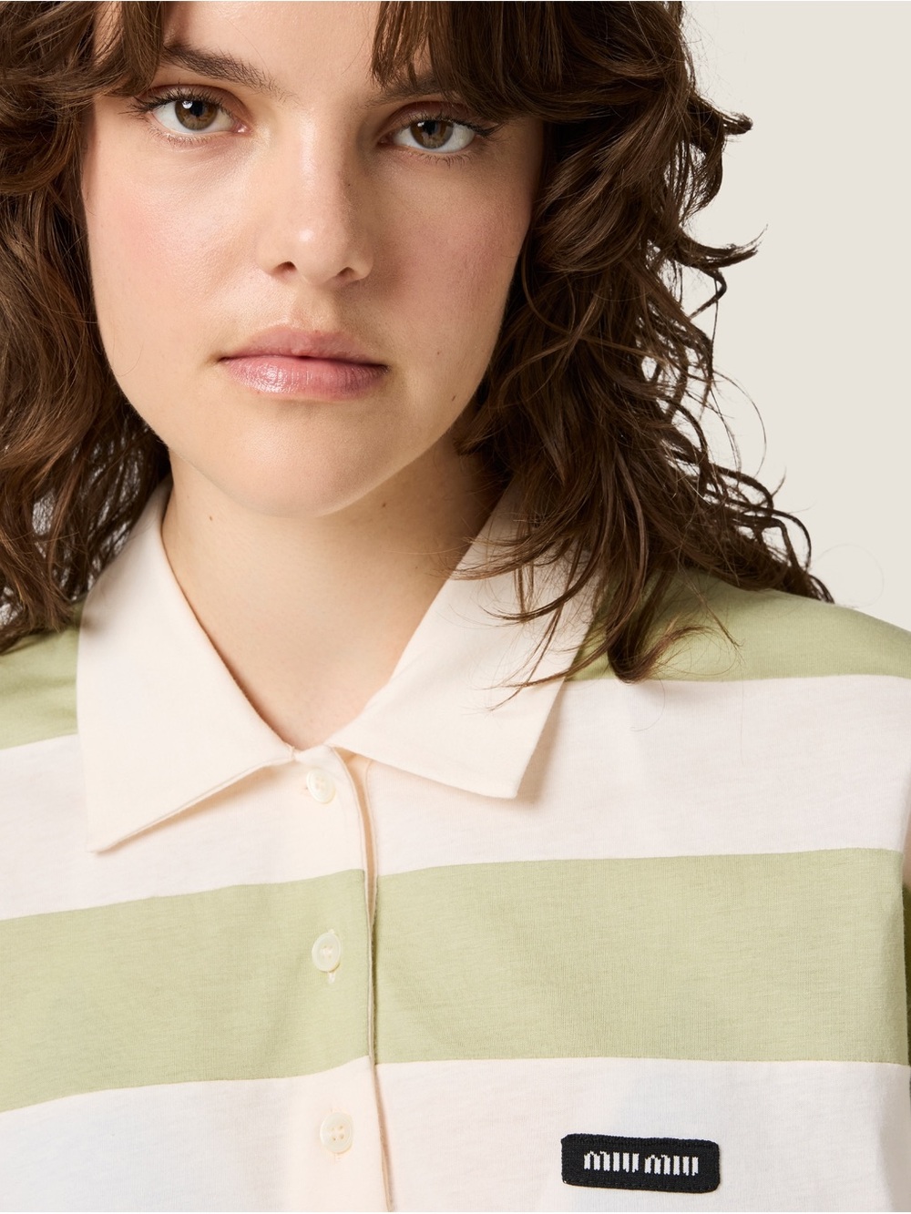 Miu Miu Striped jersey polo shirt It36 - Picture 5 of 6